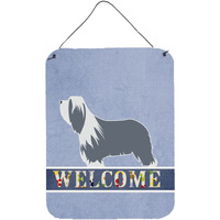 "Caroline's Treasures Bearded Collie Welcome Metal Print, 16 x 12, Multicolor"