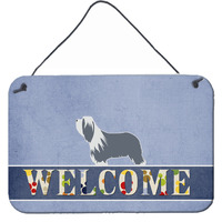 "Caroline's Treasures Bearded Collie Welcome Metal Print, 8 x 12, Multicolor"