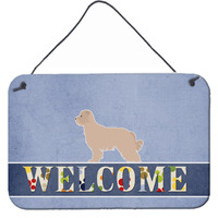 "Caroline's Treasures Pyrenean Shepherd Welcome Metal Print, 8 x 12, Multicolor"