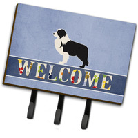 "Caroline's Treasures Black Border Collie Welcome Wall Hook, Triple, Multicolor"