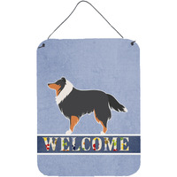 "Caroline's Treasures Sheltie/Shetland Sheepdog Welcome Metal Print, 16 x 12, Multicolor"