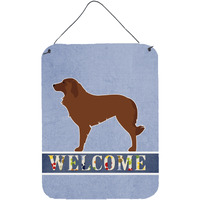 "Caroline's Treasures Portuguese Sheepdog Dog Welcome Metal Print, 16 x 12, Multicolor"