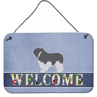"Caroline's Treasures Polish Lowland Sheepdog Dog Welcome Metal Print, 8 x 12, Multicolor"
