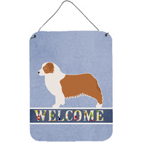 "Caroline's Treasures Australian Shepherd Dog Welcome Metal Print, 16 x 12, Multicolor"