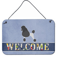 "Caroline's Treasures Poodle Welcome Metal Print, 8 x 12"