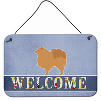 "Caroline's Treasures Pomeranian Welcome Metal Print, 8 x 12, Multicolor"
