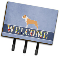 "Caroline's Treasures Staffordshire Bull Terrier Welcome Wall Hook, Triple, Multicolor"