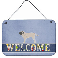 "Caroline's Treasures English Mastiff Welcome Metal Print, 8 x 12"