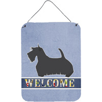 "Caroline's Treasures Scottish Terrier Welcome Metal Print, 16 x 12, Multicolor"