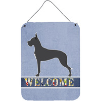 "Caroline's Treasures Dane Welcome Metal Print, 16 x 12, Multicolor"