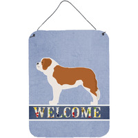 "Caroline's Treasures Saint Bernard Welcome Metal Print, 16 x 12, Multicolor"