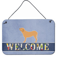 "Caroline's Treasures Fila Brasileiro Welcome Metal Print, 8 x 12, Multicolor"