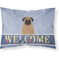 "Caroline's Treasures Pug Brown Welcome Pillowcase, Standard,"