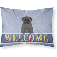 "Caroline's Treasures Pug Black Welcome Pillowcase, Standard,"