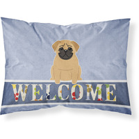 "Caroline's Treasures Pug Brown Welcome Pillowcase, Standard,"