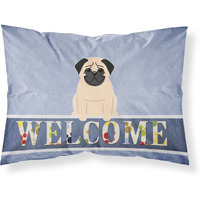 "Caroline's Treasures Pug Fawn Welcome Pillowcase, Standard,"