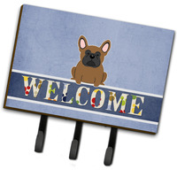 "Caroline's Treasures French Bulldog Brown Welcome Wall Hook, Triple, Multicolor"