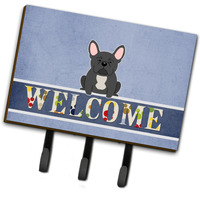 "Caroline's Treasures French Bulldog Black Welcome Wall Hook, Triple, Multicolor"
