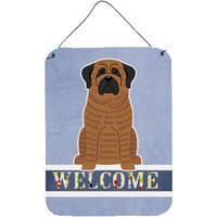 "Caroline's Treasures Mastiff Brindle Welcome Metal Print, 16 x 12, Multicolor"