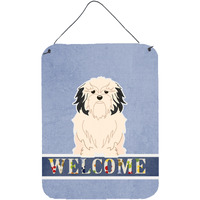 "Caroline's Treasures Lowchen Welcome Metal Print, 16 x 12, Multicolor"