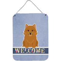 "Caroline's Treasures Norwich Terrier Welcome Metal Print, 16 x 12, Multicolor"