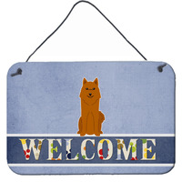 "Caroline's Treasures Karelian Bear Dog Welcome Metal Print, 8 x 12, Multicolor"