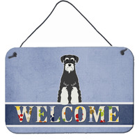 "Caroline's Treasures Standard Schnauzer Salt and Pepper Metal Print, 8 x 12, Welcome"