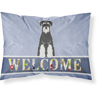 "Caroline's Treasures Standard Schnauzer Salt and Pepper Pillowcase, Welcome"