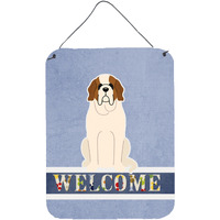 "Caroline's Treasures Saint Bernard Welcome Metal Print, 16 x 12, Multicolor"
