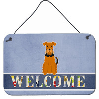 "Caroline's Treasures Welcome Airedale Metal Print, 8 x 12"