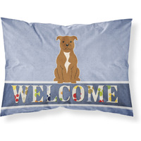 "Caroline's Treasures Staffordshire Bull Terrier Brown Pillowcase, Standard, Multicolor"