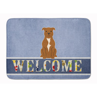 "Caroline's Treasures Staffordshire Bull Terrier Brown Floor Mat, 19 x 27, Multicolor"