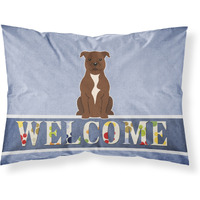"Caroline's Treasures Staffordshire Bull Terrier Chocolate Pillowcase, Standard, Multicolor"