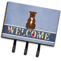 "Caroline's Treasures Staffordshire Bull Terrier Chocolate Wall Hook, Triple, Multicolor"