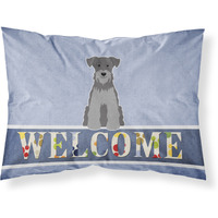 "Caroline's Treasures Miniature Schanuzer Black Silver Pillowcase, Standard, Welcome"