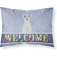 "Caroline's Treasures Miniature Schanuzer White Welcome Pillowcase, Standard, Multicolor"
