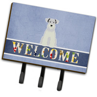 "Caroline's Treasures Miniature Schanuzer White Welcome Wall Hook, Triple, Multicolor"