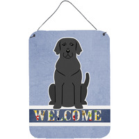 "Caroline's Treasures Black Labrador Welcome Metal Print, 16 x 12, Multicolor"