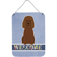 "Caroline's Treasures Irish Water Spaniel Welcome Metal Print, 16 x 12, Multicolor"