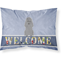 "Caroline's Treasures Poodle Silver Welcome Pillowcase, Standard,"