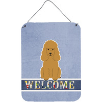 "Caroline's Treasures Poodle Tan Welcome Metal Print, 16 x 12, Multicolor"