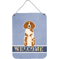 "Caroline's Treasures Brittany Spaniel Welcome Metal Print, 16 x 12, Multicolor"