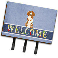 "Caroline's Treasures Brittany Spaniel Welcome Wall Hook, Triple, Multicolor"