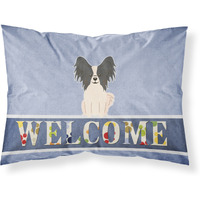 "Caroline's Treasures Papillon Black White Welcome Pillowcase, Standard, Multicolor"