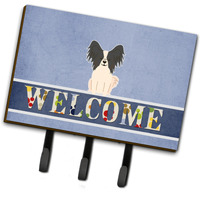 "Caroline's Treasures Papillon Black White Welcome Wall Hook, Triple, Multicolor"