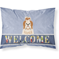 "Caroline's Treasures Shih Tzu Red White Welcome Pillowcase, Standard, Multicolor"