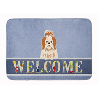 "Caroline's Treasures Shih Tzu Red White Welcome Floor Mat, 19 x 27, Multicolor"