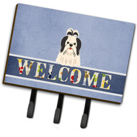 "Caroline's Treasures Shih Tzu Black White Welcome Wall Hook, Triple, Multicolor"