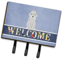 "Caroline's Treasures Bedlington Terrier Blue Welcome Wall Hook, Triple, Multicolor"