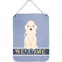 "Caroline's Treasures Bedlington Terrier Sandy Welcome Metal Print, 16 x 12, Multicolor"